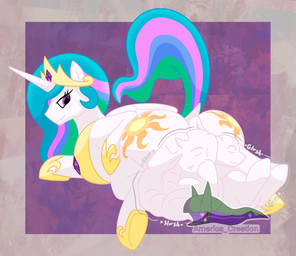 balls big_balls big_butt blush butt cock_vore cutie_mark endosoma feathered_wings feathers feral genitals hair horn huge_balls intersex looking_back male multicolored_hair onomatopoeia penile penis safe_vore simple_background smile solo sound_effects tail text tight_balls vore white_body willing_pred willing_prey wings arceus_tummy friendship_is_magic hasbro my_little_pony mythology princess_celestia_(mlp) equid equine horse mammal mythological_creature mythological_equine pony winged_unicorn hi_res