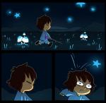 cave comic frisk_(undertale) fungus hi_res human mammal mudkipful mushroom not_furry shocked star undertale undertale_(series) walking young