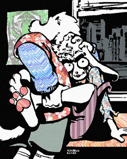 aloha_shirt anthro bottomwear bow_tie clothing duo ears_down floppy_ears fur half-closed_eyes legs_around_partner legs_around_waist makeup male mascara narrowed_eyes overalls pattern_clothing pattern_shirt pattern_topwear pawpads paws pink_pawpads pivoted_ears running_makeup running_mascara shirt shorts smile smirk smug smug_face topwear white_body white_fur rawdawgcomics bingus_(rawdawgcomics) stahli_(rawdawgcomics) bird_dog canid canine canis domestic_dog golden_retriever hunting_dog lagomorph leporid mammal rabbit retriever 4:5