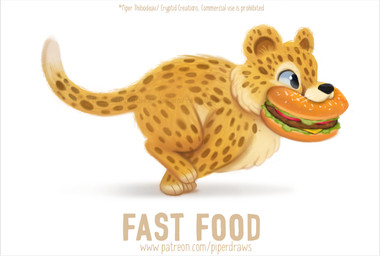 ambiguous_gender black_eyes brown_body brown_fur burger cheese dairy_products feral food fruit fur humor lettuce markings meat plant pun running simple_background solo spots spotted_body spotted_fur tan_body tan_fur text tomato vegetable visual_pun whiskers white_background yellow_body yellow_fur piper_thibodeau cheetah felid feline mammal digital_media_(artwork) digital_painting_(artwork) english_text painting_(artwork) url