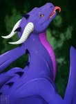 horn membrane_(anatomy) membranous_wings open_mouth orange_eyes solo spines teeth tongue wings silvyr mythology dragon mythological_creature mythological_scalie scalie 2021 bust_portrait digital_media_(artwork) hi_res portrait