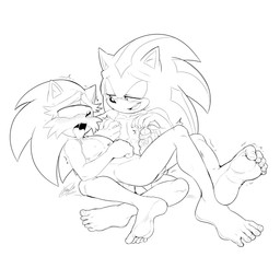 anthro biped blush blush_lines bodily_fluids claws drooling duo erection eye_roll feet genitals glans half-closed_eyes hand_holding humanoid_feet humanoid_genitalia humanoid_penis looking_at_another looking_at_partner lying male male/male male_penetrated male_penetrating male_penetrating_male narrowed_eyes nude on_back open_mouth open_smile penetration penis plantigrade saliva sex sex_toy simple_background sitting smile sounding_rod tongue tongue_out toying_partner urethral urethral_bulge urethral_penetration white_background soina archie_comics sega sonic_the_hedgehog_(archie) sonic_the_hedgehog_(comics) sonic_the_hedgehog_(series) sonic_the_hedgehog uncle_chuck eulipotyphlan hedgehog mammal 1:1 2025 absurd_res hi_res monochrome sketch incest_(lore) nephew_(lore) uncle_(lore) uncle_and_nephew_(lore)
