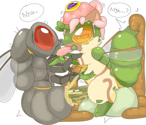 antennae_(anatomy) anthro anthro_on_feral anthro_penetrating anthro_penetrating_feral arthropod_abdomen arthropod_abdomen_genitalia arthropod_abdomen_penetration arthropod_abdomen_vulva bestiality bestiality_kiss bodily_fluids breasts butt compound_eyes cum cum_inside duo ear_penetration erection exoskeleton feces female feral feral_penetrated fur genital_fluids genitals gynomorph gynomorph_penetrated insect_wings intersex intersex/male intersex_penetrated interspecies male mandibles multi_arm multi_leg multi_limb nipples nude penetration penile penile_penetration penis pooping red_eyes scatplay sex shitting_nipples simple_background species_transformation speech_bubble tongue tongue_out transformation transformation_through_sex vulva wings mothdayo capcom monster_hunter arthropod felid felyne fly_(animal) hymenopteran insect lynian mammal palico 2026 hi_res