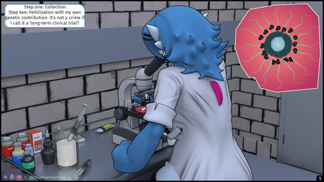 aggressive_fertilization anthro beaker bodily_fluids clothed clothing coat cum cum_container dialogue drugs egg experimental female fertilizing genital_fluids hair hat headgear headwear hospital intracytoplasmic_sperm_injection lab_coat laboratory_equipment laboratory_glassware long_hair medical_malpractice medication microscope petri_dish scientific_instrument speech_bubble sperm_cell syringe talking_to_self text topwear unprofessional_behavior ghostgengaming warfaremachine_(modeler) nintendo pokemon dr._voir gardevoir generation_3_pokemon humanoid pokemon_(species) shiny_pokemon 16:9 3d_(artwork) 4k absurd_res blender_(artwork) blender_cycles_(artwork) comic digital_media_(artwork) english_text hi_res widescreen