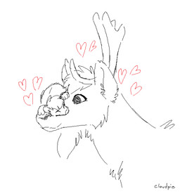 ambiguous/ambiguous ambiguous_gender antlers duo eyes_closed feral feral_with_hair fur hair heart_symbol horn on_another on_face romantic romantic_couple short_hair size_difference snout tail cloudpie conditional_dnp wix_(skunkwix) deer mammal mephitid new_world_deer reindeer skunk striped_skunk 2025 aliasing digital_drawing_(artwork) digital_media_(artwork) microsoft_paint_(artwork) sketch