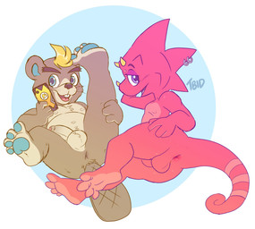 anthro anus backsack balls blue_pawpads brown_body brown_fur buckteeth duo erection foreskin fur genitals hand_on_butt humanoid_genitalia humanoid_penis inviting inviting_to_sex legs_up looking_at_viewer lying male navel nipples nude on_back on_side open_mouth open_smile pawpads penis presenting presenting_anus red_body shortstack shortstack_male simple_background slightly_chubby smile teeth tbid animal_crossing nintendo c.j._(animal_crossing) flick_(animal_crossing) beaver mammal rodent hi_res