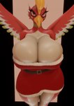 anthro areola big_breasts biped bouncing_breasts breasts clothed clothing dress eyelashes female front_view huge_breasts looking_at_viewer pupils simple_background solo standing thick_thighs xlkev nintendo pokemon generation_2_pokemon ho-oh legendary_pokemon pokemon_(species) 3d_(artwork) 3d_animation animated digital_media_(artwork)