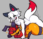 abdominal_bulge ambiguous_penetration antennae_(anatomy) anthro anthro_on_anthro anthro_on_bottom anthro_on_top anthro_penetrated anthro_penetrating anthro_penetrating_anthro big_butt black_antennae black_body black_ears black_exoskeleton black_markings black_neck black_nose black_sclera black_stripes bottomless bottomless_anthro bottomless_female breasts butt cheek_markings chest_tuft clothed clothing crop_top delivery_(commerce) delivery_employee dipstick_tail duo exoskeleton eyebrows facial_markings female female_anthro female_on_bottom female_penetrated food_carrier food_delivery from_behind_position fur glistening glistening_butt grey_background hair hat head_markings headgear headwear heart_symbol inner_ear_fluff interspecies leg_markings looking_pleasured male male/female male_anthro male_on_top male_penetrating male_penetrating_female markings medium_breasts multicolored_body multicolored_fur multicolored_tail narrowed_eyes nude_anthro nude_male on_bottom on_top open_mouth open_smile penetration pizza_delivery pizza_delivery_carrier red_clothing red_crop_top red_hat red_headwear red_inner_ear_fluff red_markings red_shirt red_tail_tip red_topwear sex shirt simple_background smile striped_legs striped_markings striped_thighs stripes tail tail_markings thick_thighs thigh_markings topwear triangle_nose tuft two_tone_body two_tone_fur two_tone_stinger two_tone_tail white_body white_butt white_eyebrows white_fur white_hair white_heart white_tail white_tuft wide_hipped_anthro wide_hipped_female wide_hips yellow_body yellow_butt yellow_fur yellow_stinger nova3050 pizza_bee_(xexeezy) arthropod bee felid feline hymenopteran insect mammal 2025 absurd_res digital_drawing_(artwork) digital_media_(artwork) hi_res shaded