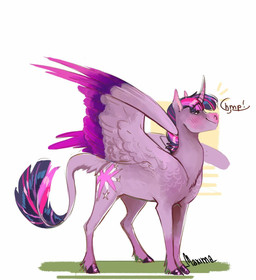 blush feathers female feral grass horn looking_offscreen plant solo wings maxiima friendship_is_magic hasbro my_little_pony mythology twilight_sparkle_(mlp) equid equine mammal mythological_creature mythological_equine winged_unicorn hi_res
