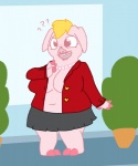 anthro blush bottomwear clothed clothing female skirt solo the_weaver disney zootopia mayor_swinton domestic_pig mammal suid suina sus_(pig) 2016 5:6