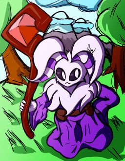 anthro cloud crystal grass holding_object holding_weapon looking_away magic_user male mountain neck_tuft plant solo staff tree tuft weapon wizard_robe loglord142 sowlp_d_gumello arthropod insect lepidopteran moth hi_res