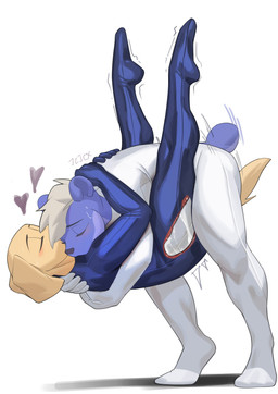 5_fingers anal anal_penetration anthro arms_around_partner black_nose blue_body blue_bodysuit blue_clothing blue_fur blue_legwear blue_skinsuit blue_tail blue_tights bodily_fluids bodysuit bulge carry_position clothing duo eyes_closed featureless_feet feet fingers fur hair heart_symbol holding_another holding_up_partner hug internal internal_anal legs_up legwear male male/male penetration simple_background skinsuit sweat sweatdrop tail thrust_lines thrusting tight_clothing tights tiptoes white_background white_bodysuit white_clothing white_hair white_legwear white_skinsuit white_tights x-ray_view yellow_body yellow_fur yellow_tail cxcxxcxxxx beastars jack_(beastars) bird_dog canid canine canis domestic_dog hunting_dog labrador mammal mustelid otter retriever absurd_res hi_res signature
