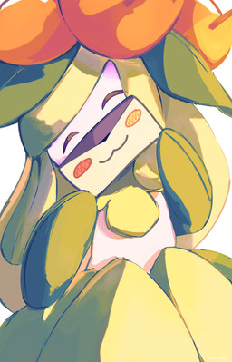 =w= envelope eyes_closed female flower_(anatomy) green_pseudo_hair happy plant pseudo_clothing pseudo_hair simple_background solo white_body my_6633 nintendo pokemon elemental_creature elemental_humanoid flora_fauna generation_5_pokemon humanoid lilligant plant_humanoid pokemon_(species) 2025 absurd_res hi_res