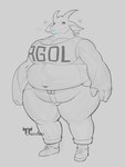 anthro belly belt belt_buckle big_belly big_breasts bottomwear breasts bubble buckle burping clothing crop_top denim denim_bottomwear denim_clothing ear_piercing ear_tag female fingers footwear hiccuping hooved_fingers hooves horizontal_pupils horn huge_breasts jeans logo motion_lines motion_outline navel obese obese_anthro obese_female onomatopoeia overweight overweight_anthro overweight_female pants piercing pupils rumbling_stomach shirt shoes slurp_juice solo sound_effects text text_on_clothing text_on_shirt text_on_topwear thick_thighs topwear weight_gain wide_hips neosavias coffee_stain_studios epic_games fortnite goat_simulator pilgor_(goat_simulator) bovid caprine goat mammal 2024 3:4 artist_logo artist_name hi_res monochrome signature sketch