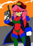 anthro big_breasts biped breasts cleavage clothed clothing female gun laspistol ranged_weapon skimpy solo weapon zhengfox archie_comics sega sonic_the_hedgehog_(archie) sonic_the_hedgehog_(comics) sonic_the_hedgehog_(series) warhammer_(franchise) warhammer_40000 lien-da echidna mammal monotreme 2013 hi_res