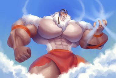 anthro big_muscles cloud cloudy_sky huge_muscles hyper hyper_muscles macro male muscular muscular_anthro muscular_male sky skyscape solo mariamame thundercats thundercats_1985 monkian haplorhine mammal monkey primate hi_res