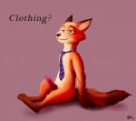 anthro baka-barka canid canine countershading disney erection fox genitals green_eyes hi_res knot male mammal necktie nick_wilde nude penis red_fox solo true_fox zootopia