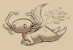 anthro blush blush_lines butt embarrassed eyelashes fart fart_cloud female lying on_front simple_background solo tan_background jubb tij amphibian axolotl marine mole_salamander salamander 2019 digital_media_(artwork) signature