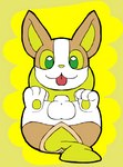 3_toes animal_genitalia balls feet feral genitals looking_at_viewer male pawpads paws quadruped sheath simple_background smile solo tail toes tongue tongue_out white_body secretsableye nintendo pokemon generation_8_pokemon pokemon_(species) yamper digital_media_(artwork) hi_res