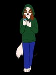 ambiguous_gender anthro barefoot blue_bottomwear blue_clothing blue_pants bottomwear brown_body brown_fur butterfly_on_finger clothed clothing feet floppy_ears fully_clothed fur green_clothing green_eyes green_hoodie green_topwear group head_tuft hindpaw hood hoodie looking_at_another lop_ears pants paws plantigrade simple_background smile solo_focus standing tail topwear transparent_background trio tuft white_body white_fur heartisan cloud_(cloudpie) arthropod bird_dog butterfly canid canine canis cavalier_king_charles_spaniel domestic_dog hunting_dog insect lepidopteran mammal spaniel toy_dog 2022 3:4 alpha_channel digital_drawing_(artwork) digital_media_(artwork) flat_colors full-length_portrait hi_res portrait female_(lore)