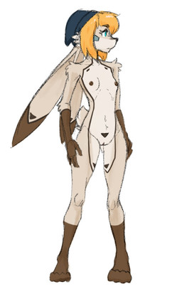 4_toes anthro areola arm_tuft biped black_nose blonde_hair blue_clothing blue_hat blue_headwear brown_areola brown_body brown_ear_tips brown_eyebrows brown_feet brown_fur brown_hands brown_markings brown_nipples chest_markings clothing countershade_face countershade_fur countershade_legs countershade_neck countershade_tail countershade_torso countershading dipstick_ears ear_markings elbow_tuft eyebrows eyelashes feet female female_anthro fingers flat_chested front_view fur fur_markings fur_tuft genitals gloves_(marking) hair hat hat_only headgear headgear_only headwear headwear_only humanoid_hands leg_markings long_ears looking_away markings monotone_background monotone_clothing monotone_hair monotone_hat monotone_headwear mostly_nude mostly_nude_anthro mostly_nude_female mouth_closed multicolored_body multicolored_ears multicolored_fur navel nipples pose scut_tail short_hair short_tail shoulder_tuft simple_background skinny skinny_anthro skinny_female slim slim_anthro slim_female snout socks_(marking) solo standing tail tan_body tan_ears tan_fur tan_tail tan_tuft toes tuft vulva white_background white_body white_countershading white_fur white_sclera hush_button derby_(mrbuttonboi) lagomorph leporid mammal rabbit full-length_portrait pinup portrait