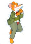 anthro bed bulge clothed clothing countershading crotch_tuft dakimakura dakimakura_design eyewear fur furniture glasses looking_at_viewer male nervous on_bed orange_body orange_fur round_glasses suit tuft pawberry geronimo_stilton_(series) geronimo_stilton mammal mouse murid murine rodent 2024 digital_drawing_(artwork) digital_media_(artwork) hi_res