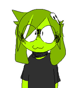 :3 ambiguous_gender anthro black_clothing black_collar black_shirt black_t-shirt black_topwear clothing collar fur green_body green_fur shirt smile solo t-shirt topwear bravobunny bravo_(bravobunny) lagomorph leporid mammal rabbit 2020 bust_portrait digital_media_(artwork) pixel_(artwork) portrait