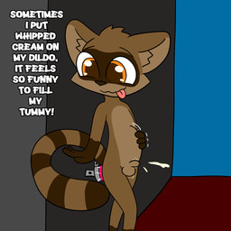 anal anal_masturbation anal_penetration anthro bodily_fluids cum cumshot ejaculation femboy genital_fluids genitals male masturbation penetration penis shared_dialogue small_penis solo text young conditional_dnp theyiff mostaza_racoon_(theyiff) mammal procyonid raccoon 1:1 english_text hi_res