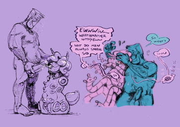 armpit_fetish armpit_musk armpit_play duo female limbless machine male male/female modular_anatomy musk pettypalps alien android humanoid robot