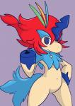 ambiguous_gender anthro anthrofied blue_eyes featureless_crotch looking_at_viewer pokemorph solo aintsmart nintendo pokemon equid generation_5_pokemon keldeo keldeo_(resolute_form) legendary_pokemon mammal pokemon_(species) 2012