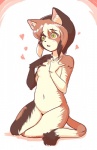 anthro breasts brown_eyes female flat_chested kemono nipples nude open_mouth solo kin-shun domestic_cat felid feline felis mammal digital_media_(artwork)