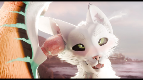 ahegao animal_genitalia animal_penis anthro black_bars black_body black_fur blue_markings blush bodily_fluids cheek_tuft duo ear_penetration erection facial_tuft fur genital_fluids genitals inner_ear_fluff knot knotted_penis looking_pleasured male markings multicolored_body nude open_mouth orange_body orange_fur penetration penile penile_penetration penis penis_in_ear sex simple_background smile tongue tongue_out tuft whiskers white_body white_fur lill_esp lill_espion domestic_cat felid feline felis mammal 3d_(artwork) absurd_res digital_media_(artwork) hi_res letterbox