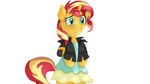 biped clothed clothing dress female horn simple_background smile solo white_background jbond equestria_girls hasbro my_little_pony mythology sunset_shimmer_(eg) equid equine horse mammal mythological_creature mythological_equine pony unicorn 16:9 hi_res widescreen