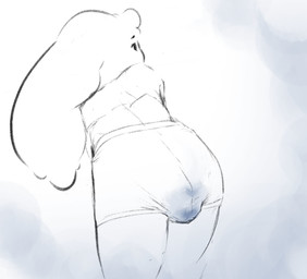 ambiguous_gender anthro blue_fart_cloud blue_feces boxer_briefs boxer_briefs_only clothed clothing colored_feces fart fart_cloud feces floppy_ears fur head_tuft narrowed_eyes scatplay simple_background soiled_underwear soiling soiling_boxer_briefs soiling_underwear solo standing topless tuft underwear underwear_only unusual_feces tiosqr lagomorph leporid mammal rabbit monochrome