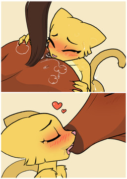 anal anthro blush bodily_fluids border breath butt cum duo female female_rimming female_rimming_male genital_fluids kissing male male/female oral rimming rimming_male saliva sex steam sweat tears white_border anonymous_artist third-party_edit microsoft prequel_adventure the_elder_scrolls katia_managan equid equine felid horse khajiit mammal comic hi_res