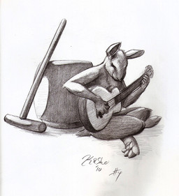 acoustic_guitar anthro biped crossed_legs front_view guitar holding_object male musical_instrument playing_guitar playing_music plucked_string_instrument side_view sitting solo string_instrument three-quarter_view kashe lagomorph leporid mammal rabbit 2010 full-length_portrait graphite_(artwork) greyscale monochrome portrait traditional_media_(artwork)