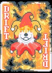 anthro burning burnt card clothing fire fire_eyes fool's_hat frilly fur hat headgear headwear jester joker_(playing_card) male orange_background playing_card red_body red_fur ruffled_collar simple_background smile solo yellow_body yellow_fur rattdawg balatro canid canine canis domestic_dog great_pyrenees livestock_guardian_dog mammal molosser mountain_dog pastoral_dog digital_media_(artwork) headshot_portrait pixel_(artwork) portrait