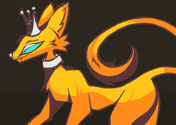 ambiguous_gender blue_sclera crown feral headgear narrowed_eyes orange_tail solo tail teeth naircat domestic_cat felid feline felis mammal 2017 digital_drawing_(artwork) digital_media_(artwork) microsoft_paint_(artwork)