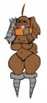 amputee anthro belt breasts clothed clothing disability female fur prosthetic skimpy solo tongue tongue_out pepperchan ed_(pepperchan) lagomorph leporid mammal rabbit digital_media_(artwork)