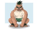 anthro belly black_nose brown_body brown_fur cute_fangs fangs fur kemono male moobs nipples overweight overweight_anthro overweight_male pubes scar solo sumo teeth hokolee32 lifewonders tokyo_afterschool_summoners yasuyori_(tas) canid canine canis domestic_dog mammal 2020