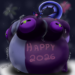 anthro areola belly big_areola big_belly big_breasts big_butt breasts butt female fluffy huge_areola huge_belly huge_breasts huge_butt huge_hips hyper hyper_belly hyper_breasts hyper_butt hyper_pregnancy multi_breast multi_ear nipple_covers paint_on_body pregnant pregnant_anthro pregnant_female slime_tail solo tentacles wide_hips project_alex abissal 1:1 absurd_res hi_res