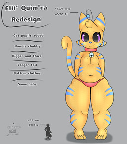 4_toes anthro bell bell_collar big_butt black_eyes blue_body blue_nose blue_skin bottomwear butt clothing collar comparing description duo feet freckled_chest freckled_face freckles front_view glistening glistening_body grey_background huge_butt huge_hips huge_thighs humanoid_feet macro male plantigrade pupils purple_eyes red_bottomwear red_clothing red_collar scales simple_background size_difference slightly_chubby slit_pupils speckles text thick_thighs toes white_eyes wide_hips yellow_body yellow_sclera yellow_skin elieli0301 elii'_quim'ra alien alien_humanoid anglerfish animal_humanoid aquatic aquatic_humanoid domestic_cat felid feline felis fish fish_humanoid humanoid mammal shark shark_humanoid absurd_res english_text hi_res model_sheet