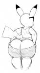 2017 anthro anthrofied big_booty_pikachu big_bulge big_butt bulge butt butt_cleavage clothing eyewear fan_character generation_1_pokemon huge_bulge huge_butt male mammal monochrome nintendo pikachu pokemon pokemon_(species) simple_background solo sssonic2 starykrow sunglasses thick_thighs tight_clothing undressing white_background wide_hipped_anthro wide_hipped_male wide_hips