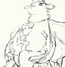 anthro bell bell_collar big_breasts biped black_eyes breast_grab breasts cleavage clothed clothing collar cowbell cowbell_collar duo female female/female fluffy fluffy_breasts fluffy_chest glowing glowing_eyes hand_on_breast larger_female mind_control open_mouth simple_background size_difference vacant_expression white_background yellow_eyes blueparikeet bessie_(blueparikeet) cassandra_(blueparikeet) bovid bovine cattle domestic_cat felid feline felis mammal monochrome