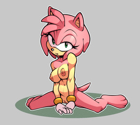 anthro areola breast_squish breasts clitoral_hood clothing feet female fingers fur genitals gloves gloves_only green_eyes hair handwear handwear_only looking_at_viewer medium_breasts mostly_nude navel nipples nude pink_body simple_background sitting solo spread_legs spreading squish tail toes vulva rogone2 sega sonic_the_hedgehog_(series) amy_rose eulipotyphlan hedgehog mammal digital_media_(artwork) hi_res