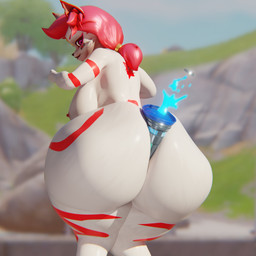 anthro ass_clapping big_butt bottom_heavy butt butt_crush butt_focus chug_jug crushing_can crushing_object female looking_back nude nude_anthro nude_female object_in_ass popping solo thick_thighs twerking wide_hips ctgiantess epic_games fortnite kimiko_five-tails canid canine fox mammal 1:1 absurd_res hi_res
