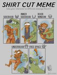 female male text shesamonkey hooo_talk_dirty_to_me shirt_cut_meme kraken_grron lita_huhhuh grron huhhuh humanoid orc sasquatch troll_(mythology) yeren english_text hi_res meme tagme