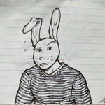 1:1 2023 31_minutos absurd_res anthro anthrofied clothing confusion eyebrows floppy_ears hi_res icon juan_carlos_bodoque lagomorph leporid long_sleeves looking_confused male mammal monochrome one_ear_up pattern_clothing pattern_shirt pattern_topwear rabbit raised_eyebrow shirt solo striped_clothing striped_shirt striped_topwear stripes tangerin4yon topwear traditional_media_(artwork) whiskers wide_eyed