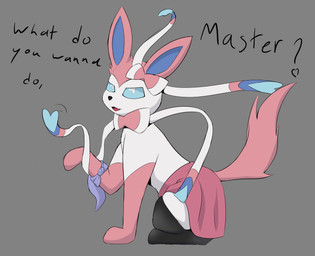ambiguous_feral ambiguous_gender bottomwear clothed clothing clothing_lift dialogue feral footwear gloves_(marking) grey_background handkerchief heart_symbol kerchief markings open_mouth raised_arm simple_background skirt skirt_lift socks solo talking_feral talking_to_viewer text topless unsigned white_body illogicaljumble nintendo pokemon eeveelution generation_6_pokemon pokemon_(species) sylveon absurd_res digital_media_(artwork) english_text hi_res