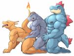 2019 abs anal anal_penetration anthro anthro_on_anthro anthro_penetrated anthro_penetrating anthro_penetrating_anthro biceps biped bodily_fluids charizard claws crocodilian cum cum_inside digital_media_(artwork) dragon feraligatr generation_1_pokemon generation_2_pokemon genital_fluids genitals group group_sex hi_res humanoid_genitalia humanoid_penis kneeling machoke maldu male male/male male_penetrated male_penetrating male_penetrating_male mammal muscular muscular_male mythological_creature mythological_scalie mythology nintendo nipples nude open_mouth pecs penetration penis pokemon pokemon_(species) reptile scalie sex side_view simple_background sweat tail teeth threesome tongue train_position trio white_background